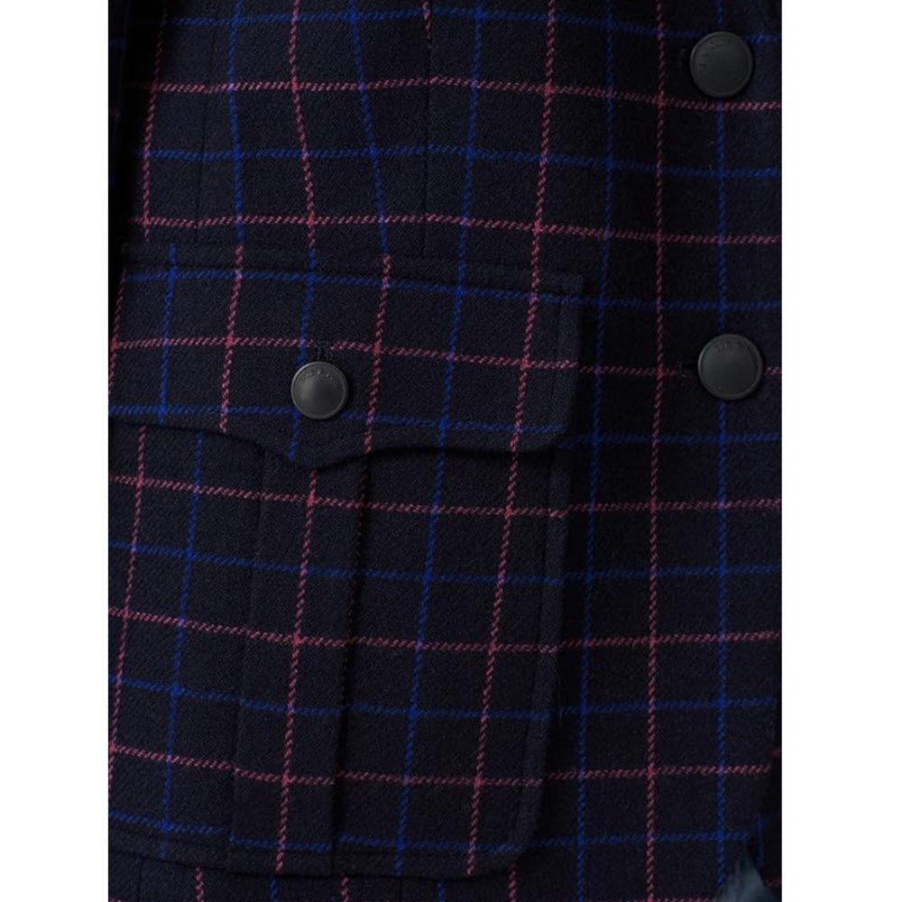 Rag & Bone Nancie Wool Blazer In Navy Check Size 4 - image 4